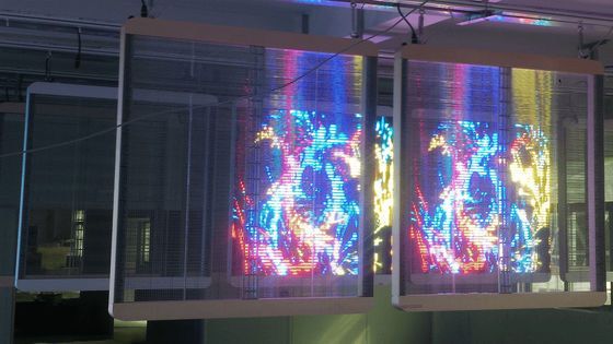 China High Resolution Transparent Video Glass Screen , P20 DIP 346 Outdoor Led Panel supplier